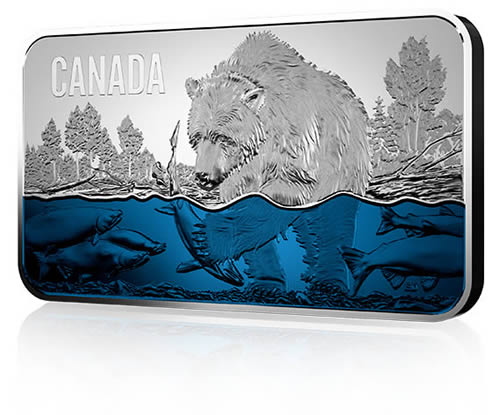 RCM-New-Release:-2018-Pure-Silver-Ultra-High-Relief-Coin---Salmon-Run